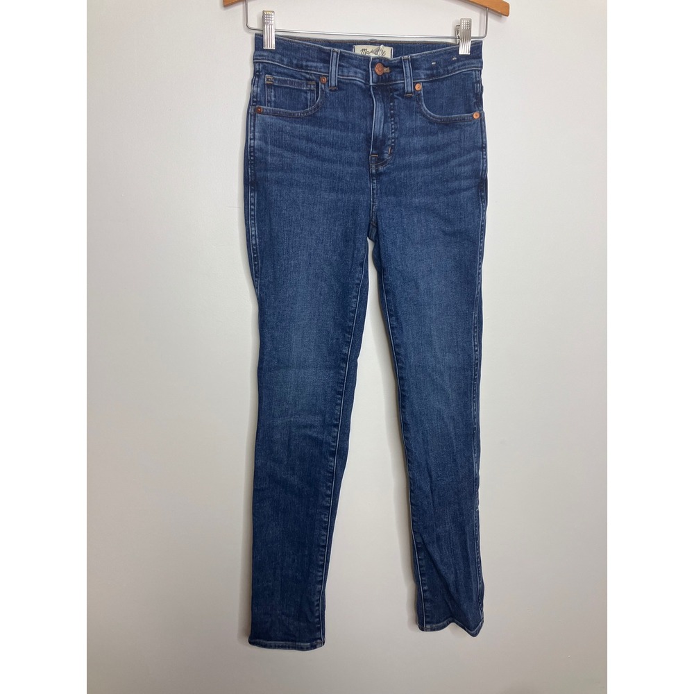 Madewell Stovepipe Jeans Womens 25 Blue Excellent Mid-Rise Straight Leg Denim